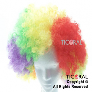 PELUCA AFRO PAYASO MULTICOLOR X 1